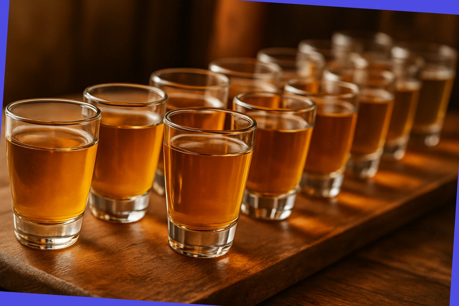 Glasses of mead lined for tasting